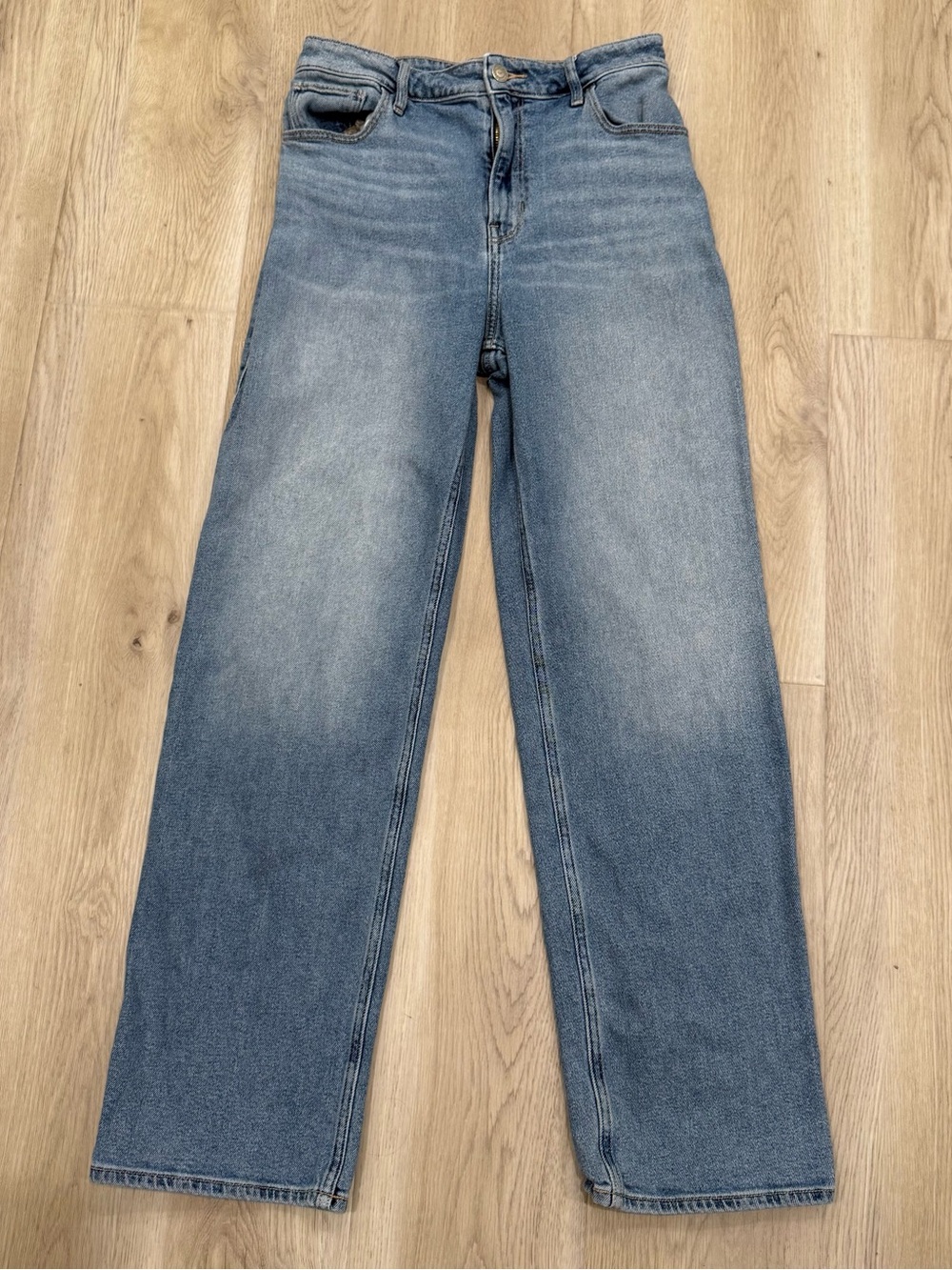 Hollister Ultra High-Rise Dad Jeans W27 L31 Light Wash Vintage Stretch